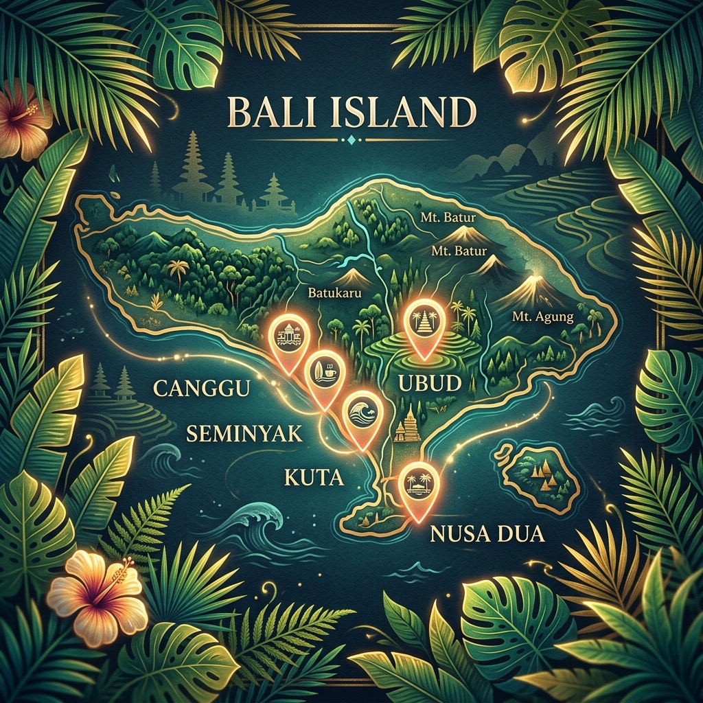 Locations staffing Bali map