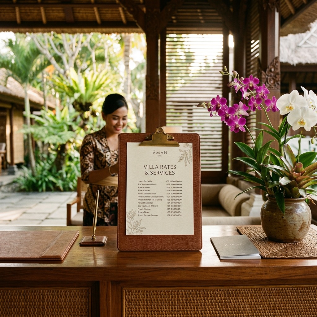 Transparent staffing pricing counter in Bali